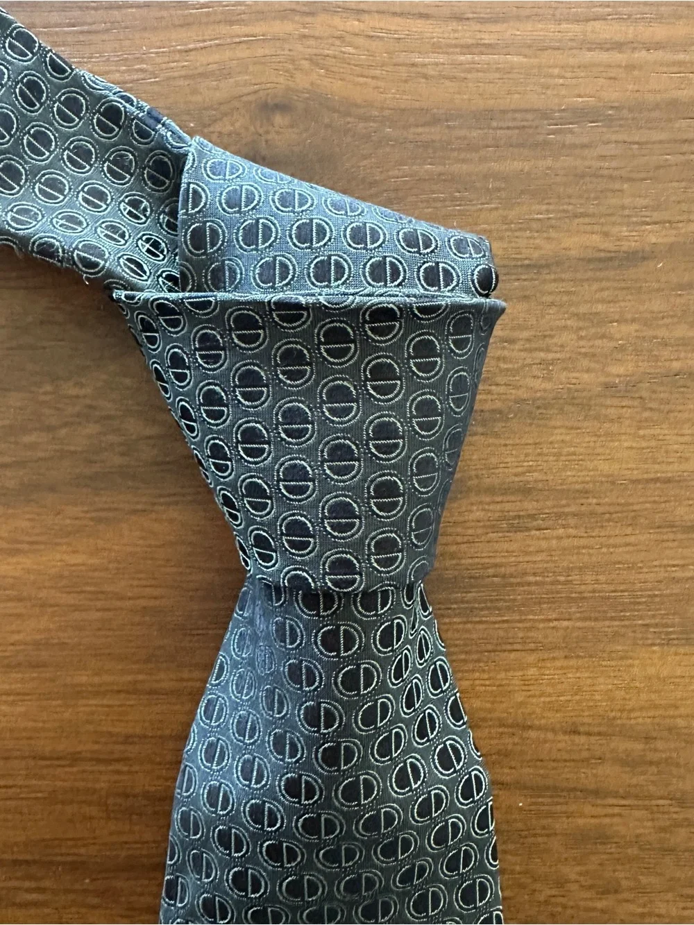 Dior Black Patterned Silk Tie